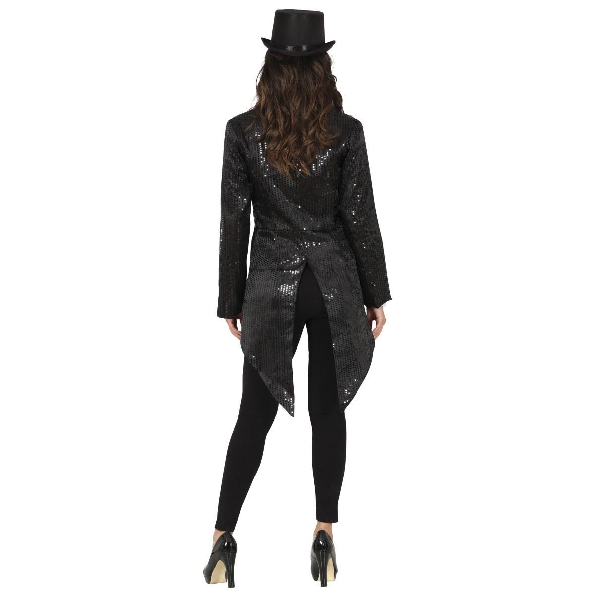 Costume frac paillettes nero