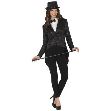Costume frac paillettes nero
