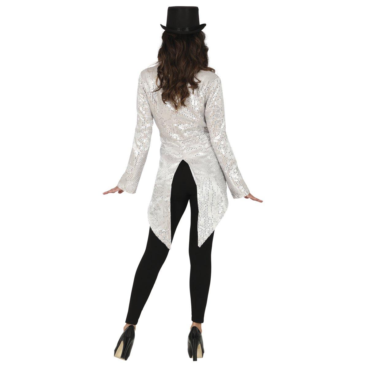 Costume frac paillettes argento