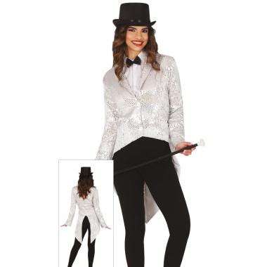 Costume frac paillettes argento