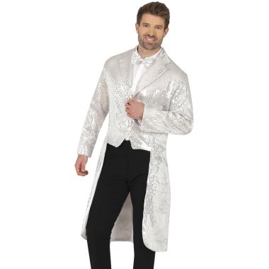 Costume frac paillettes argento