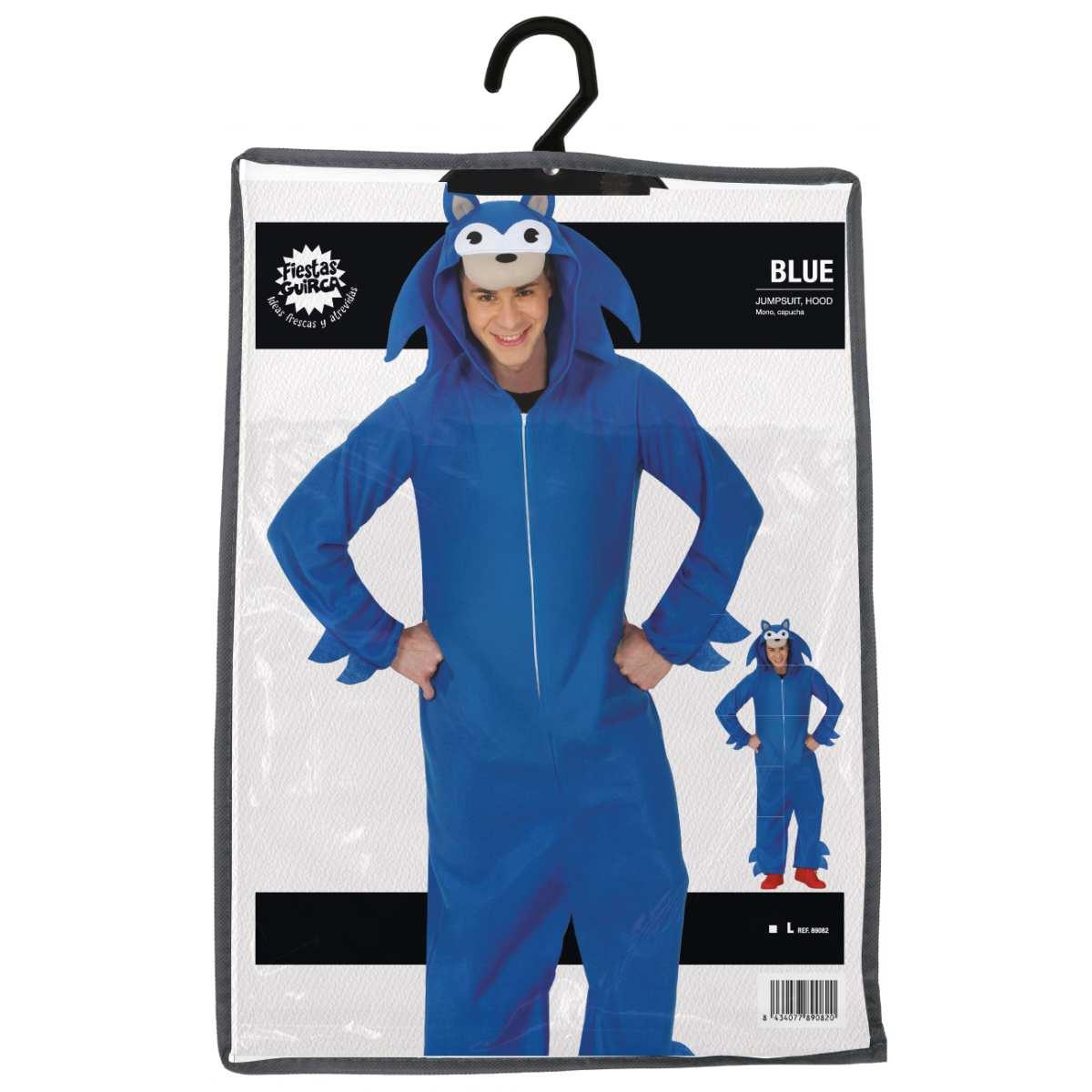 Costume sonic riccio blu