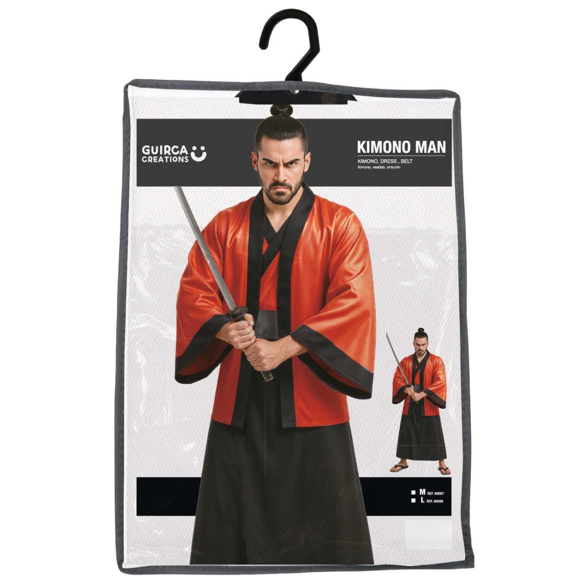 Costume kimono rosso nero