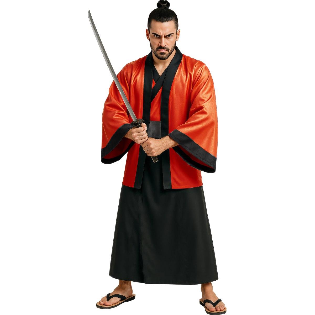 Costume kimono rosso nero