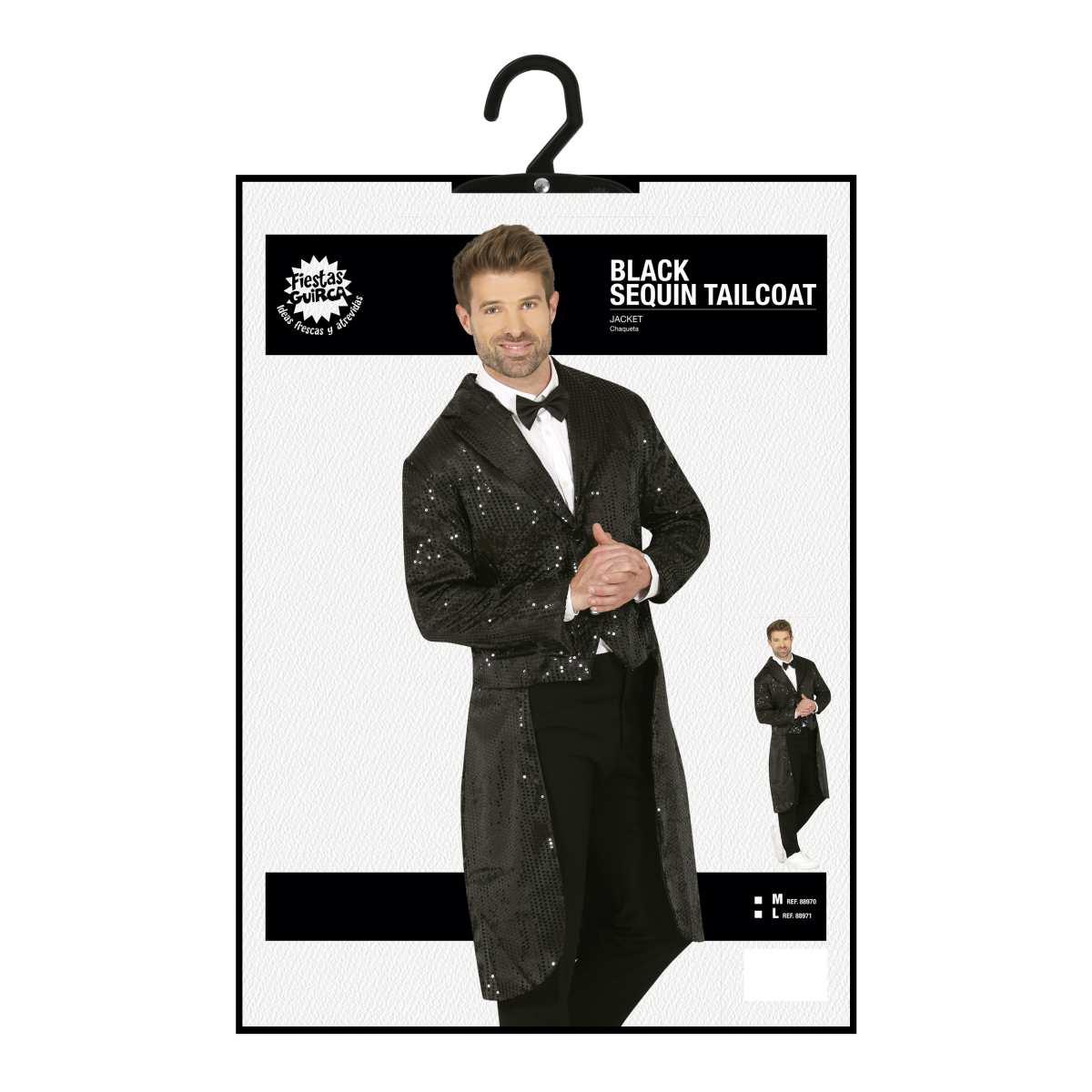 Costume frac paillettes nero