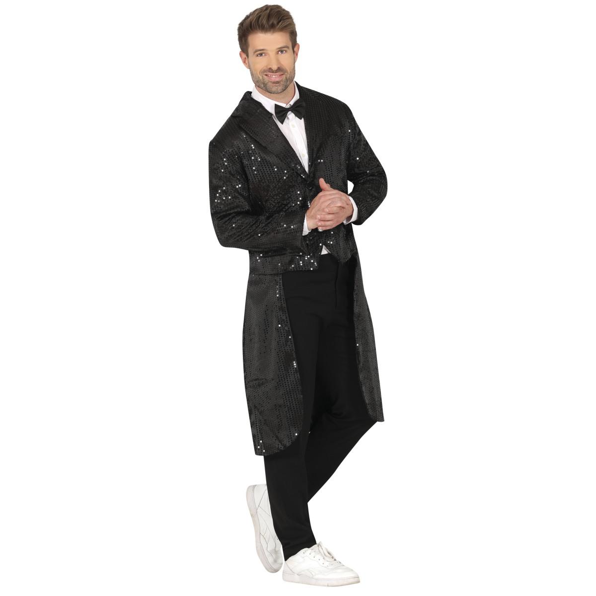 Costume frac paillettes nero