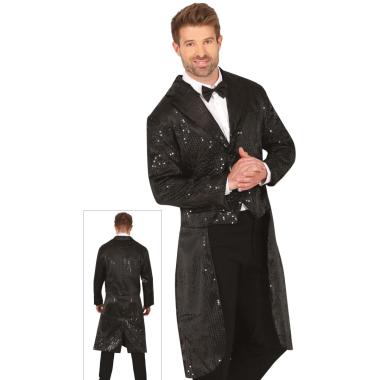 Costume frac paillettes nero