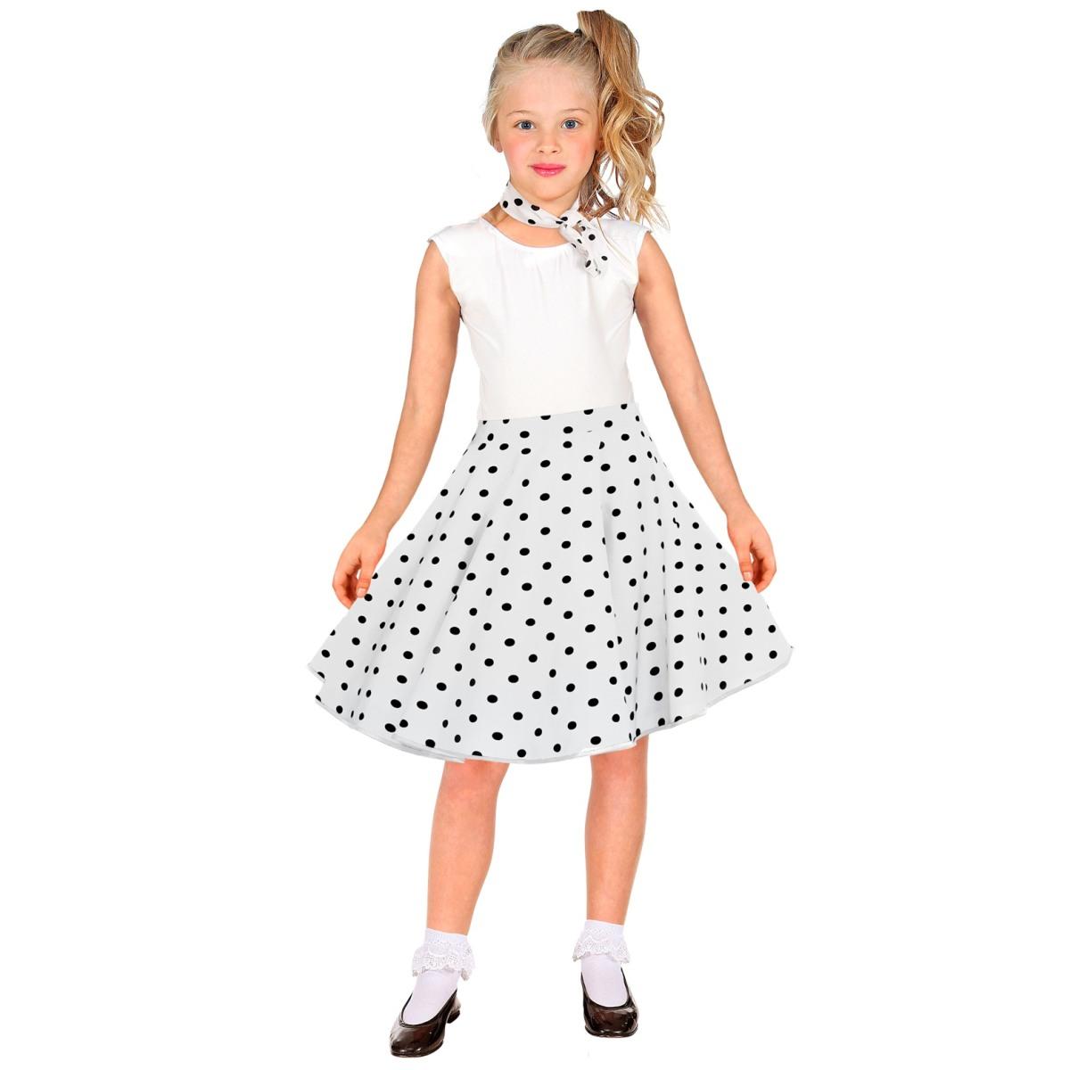 Gonna pin up anni 50 60 bianca pois foulard modello a