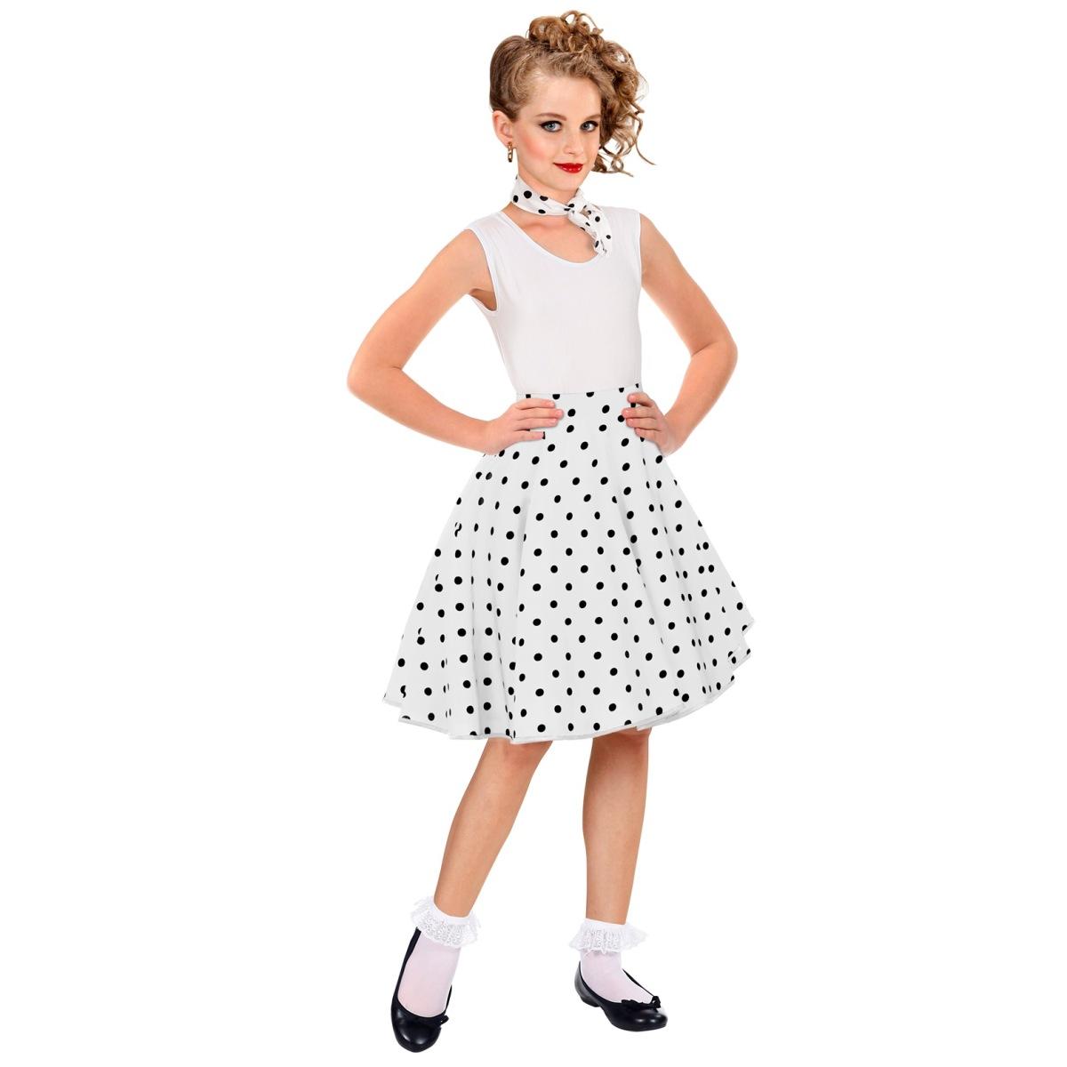 Gonna pin up anni 50 60 bianca pois foulard modello a