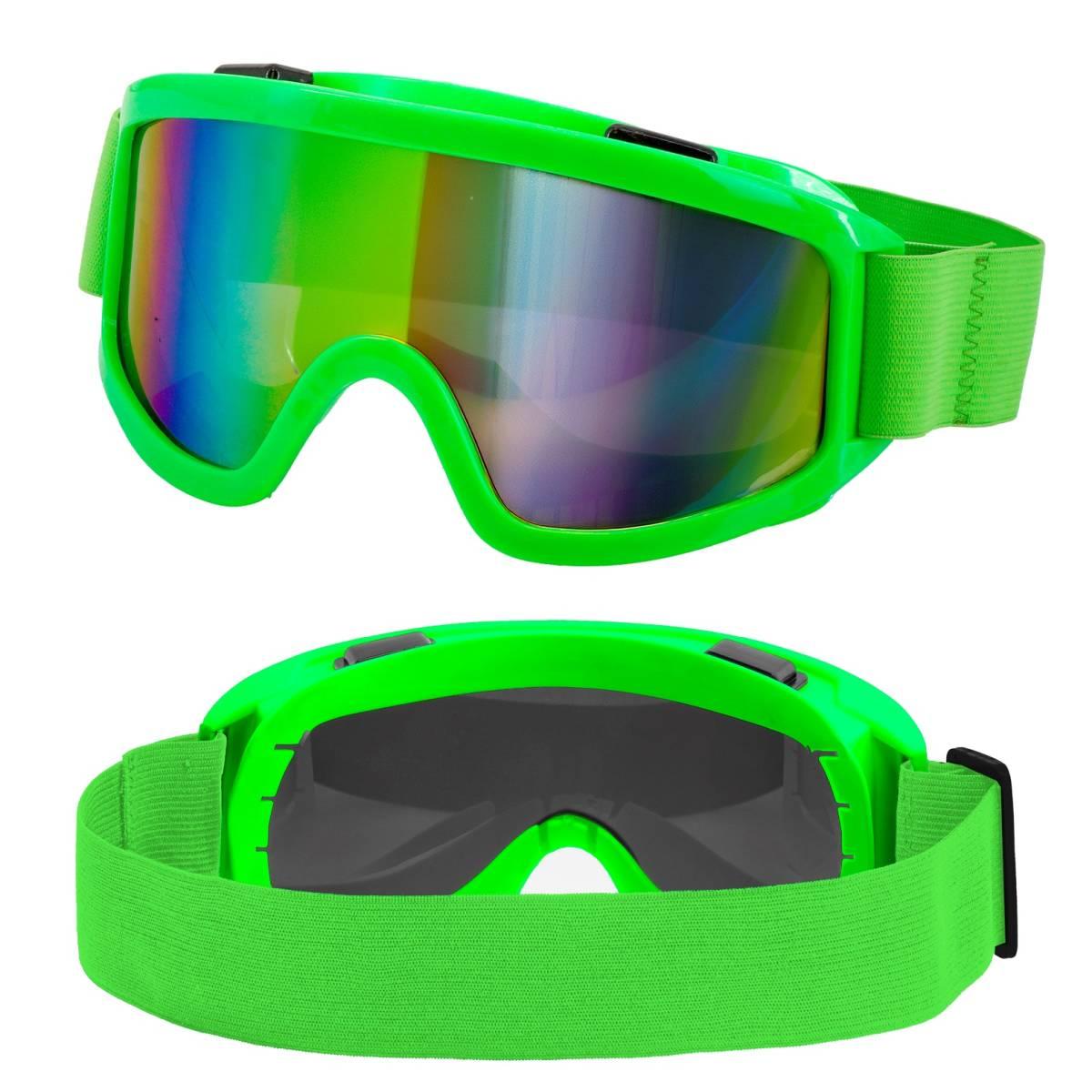 Occhiali da sci anni 80 verde fluo