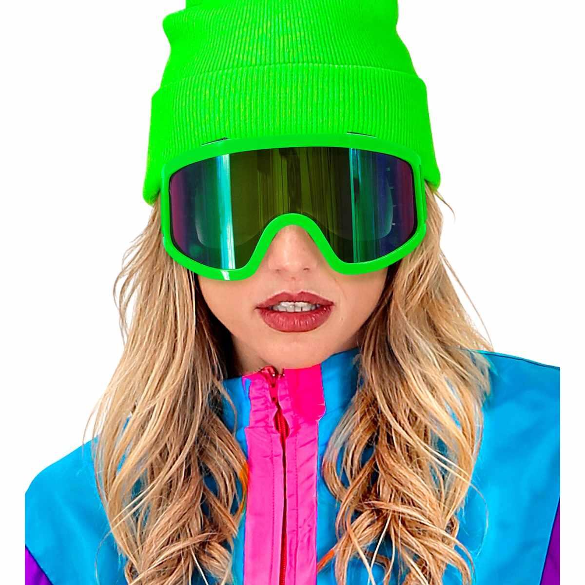 Occhiali da sci anni 80 verde fluo