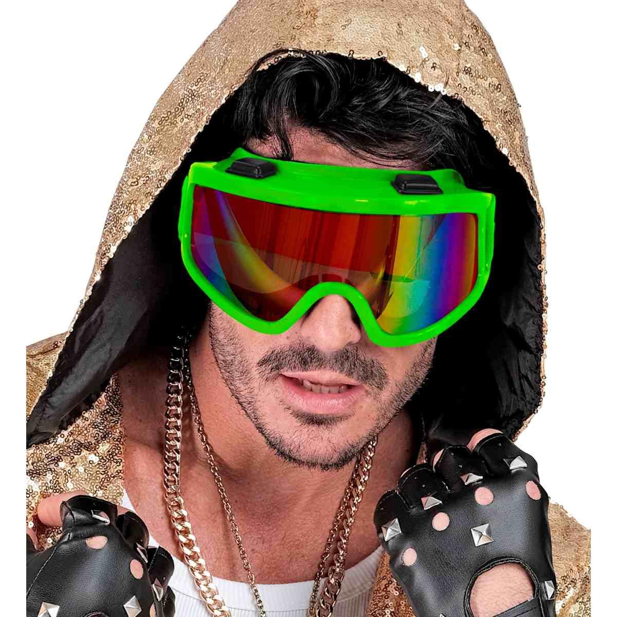 Occhiali da sci anni 80 verde fluo
