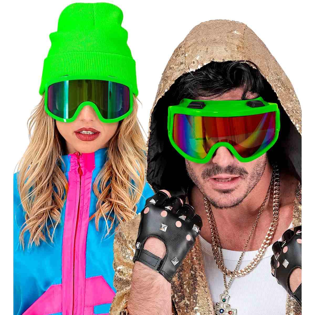 Occhiali da sci anni 80 verde fluo