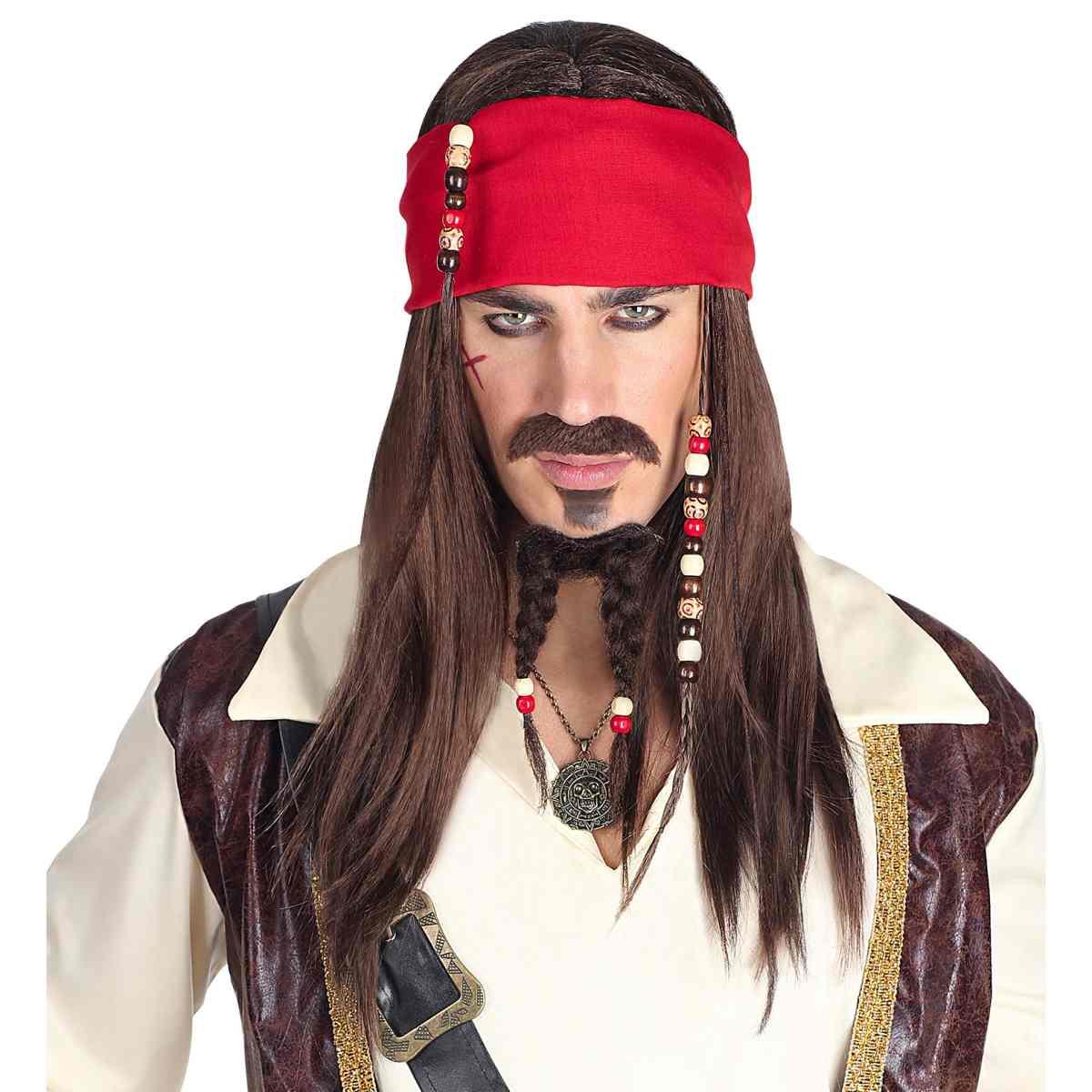 Parrucca pirata csatana bandana baffi pizzetto