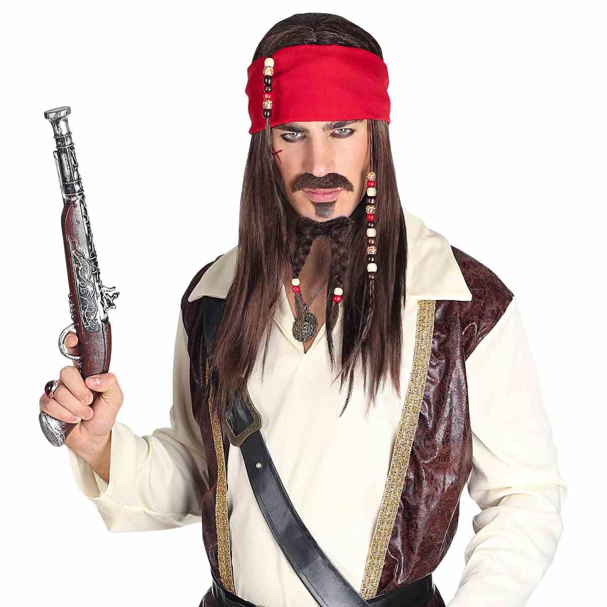 Parrucca pirata csatana bandana baffi pizzetto