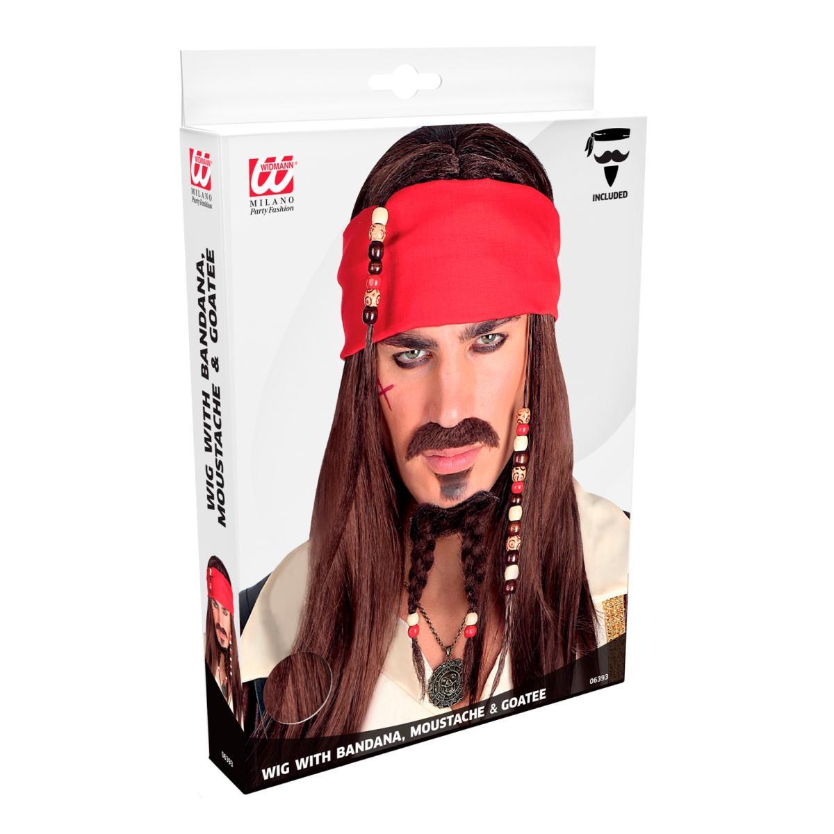 Parrucca pirata csatana bandana baffi pizzetto