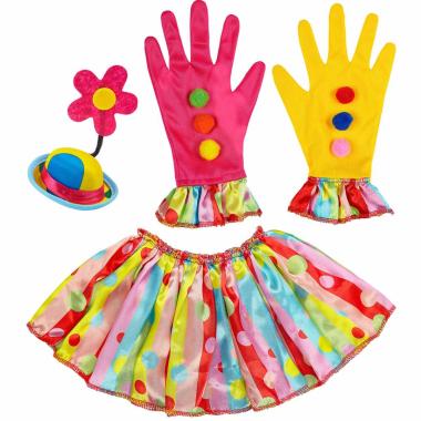 Collare clown guanti cappello