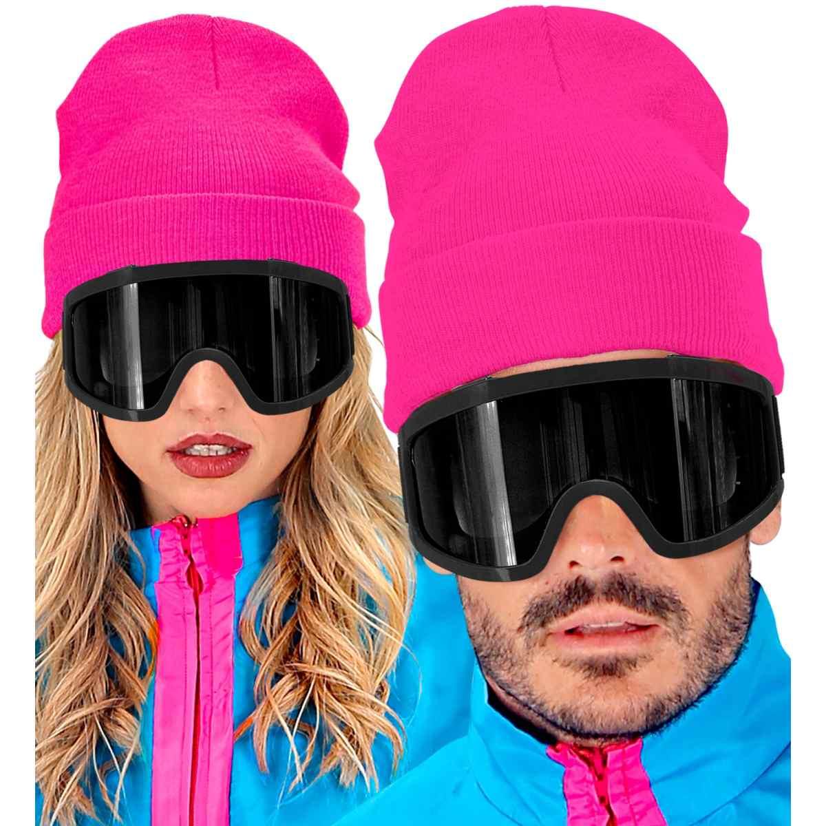 Cappello berretto rosa fluo lana