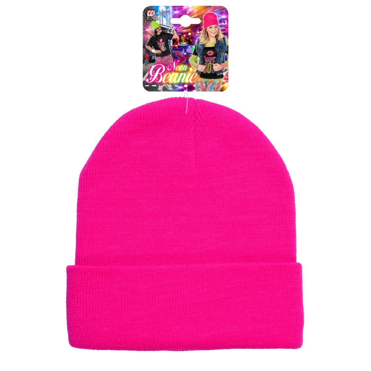 Cappello berretto rosa fluo lana