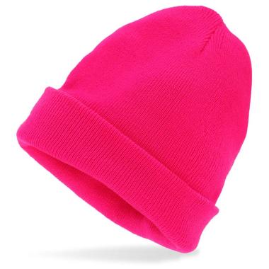 Cappello berretto rosa fluo lana