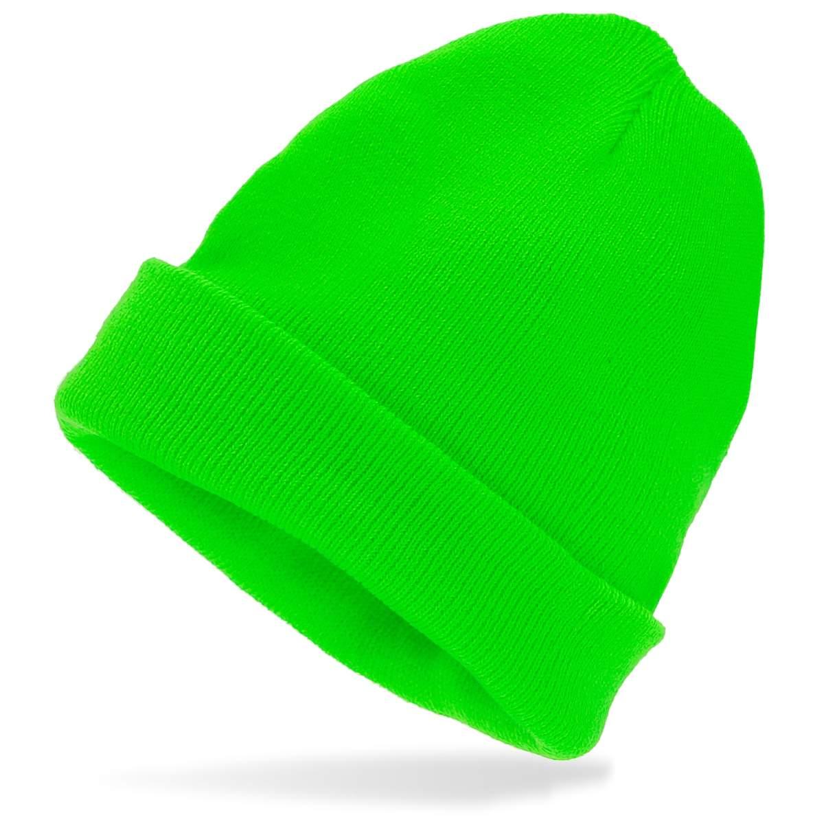 Cappello berretto verde fluo lana