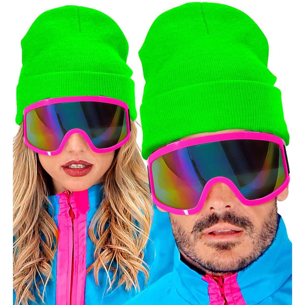 Cappello berretto verde fluo lana