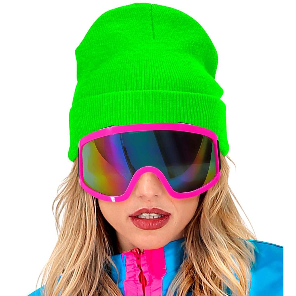 Cappello berretto verde fluo lana
