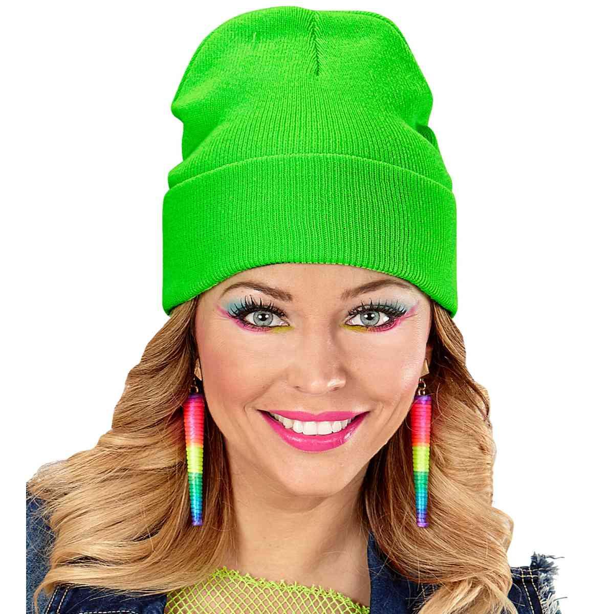 Cappello berretto verde fluo lana