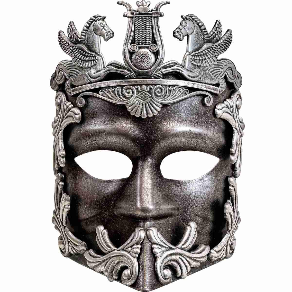 Maschera viso pvc greco romana argento