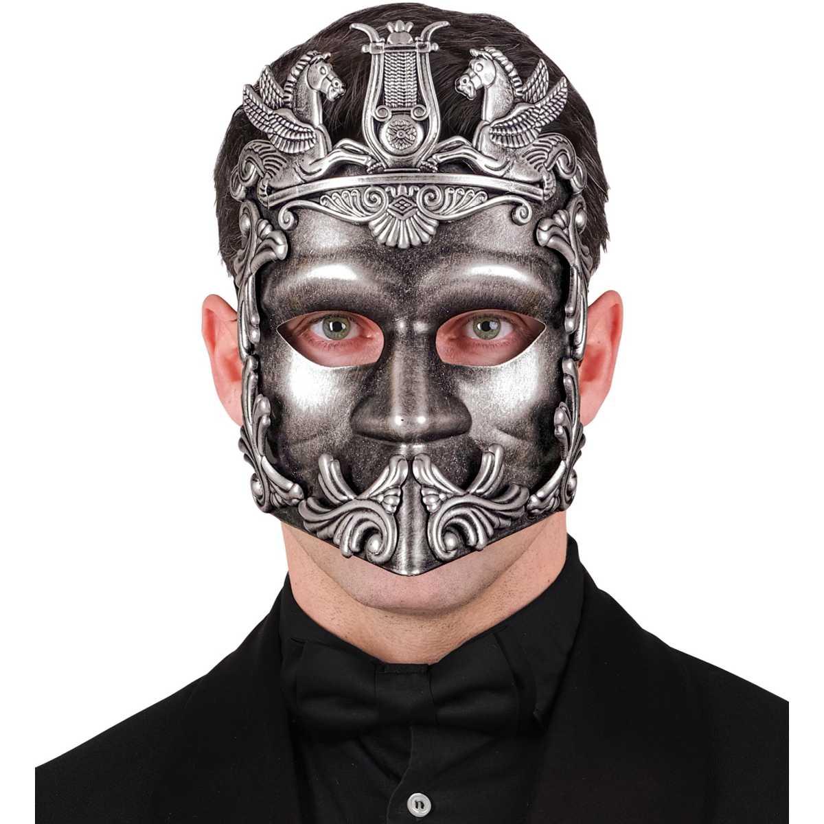 Maschera viso pvc greco romana argento