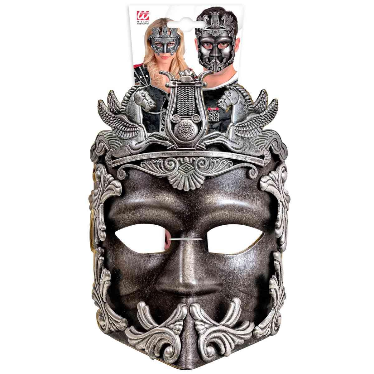 Maschera viso pvc greco romana argento