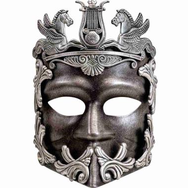Maschera viso pvc greco romana argento
