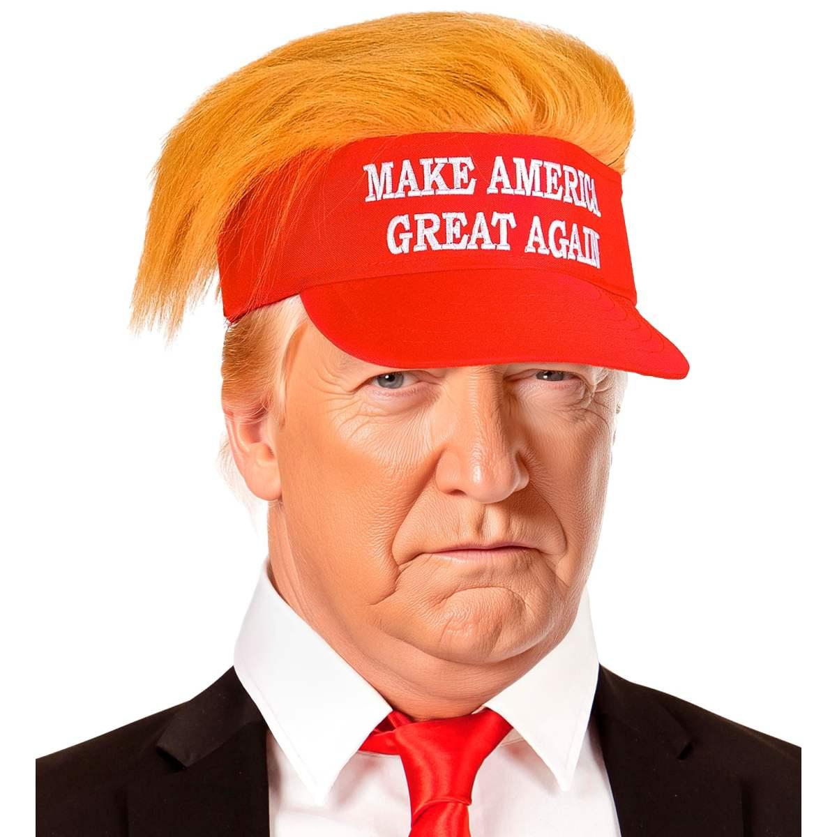 Visiera rossa capelli scritta america