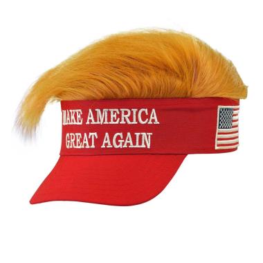 Visiera rossa capelli scritta america