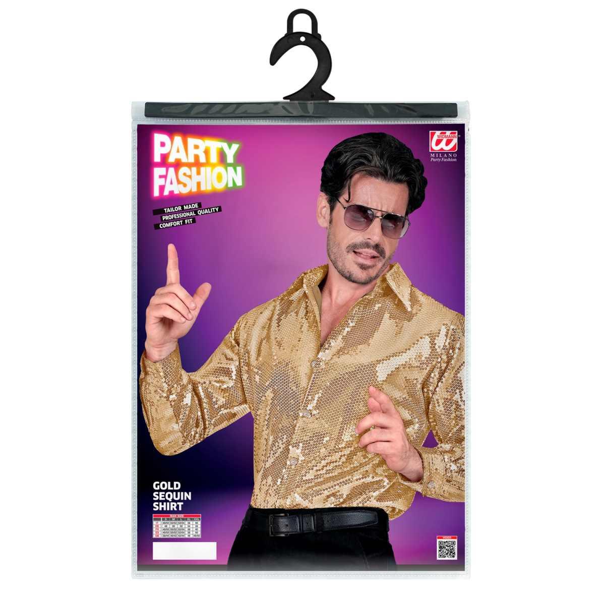 Camicia party disco oro paillettes
