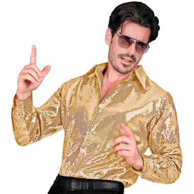 Camicia party disco oro paillettes