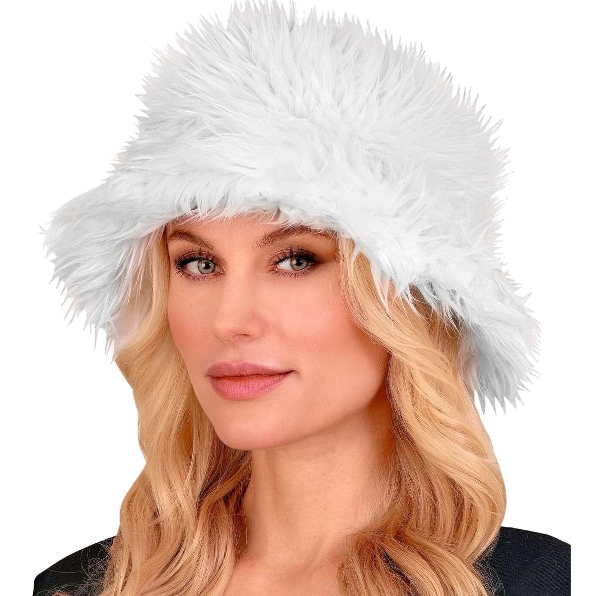 Cappello pescatore peluche bianco