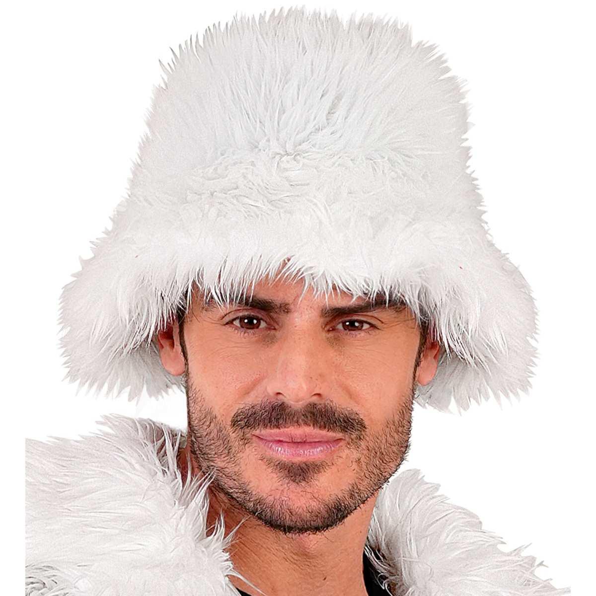 Cappello pescatore peluche bianco