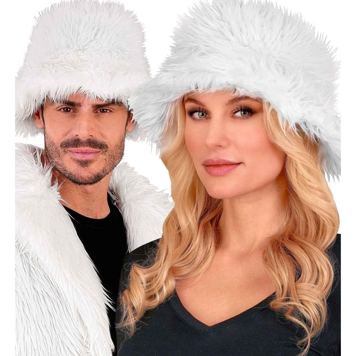 Cappello pescatore peluche bianco
