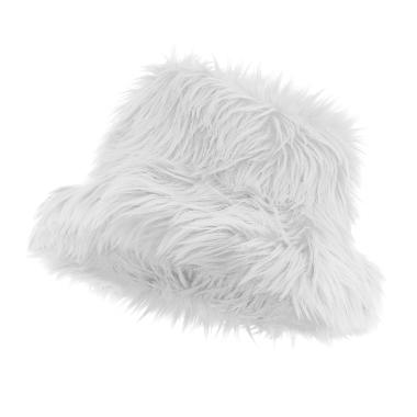 Cappello pescatore peluche bianco