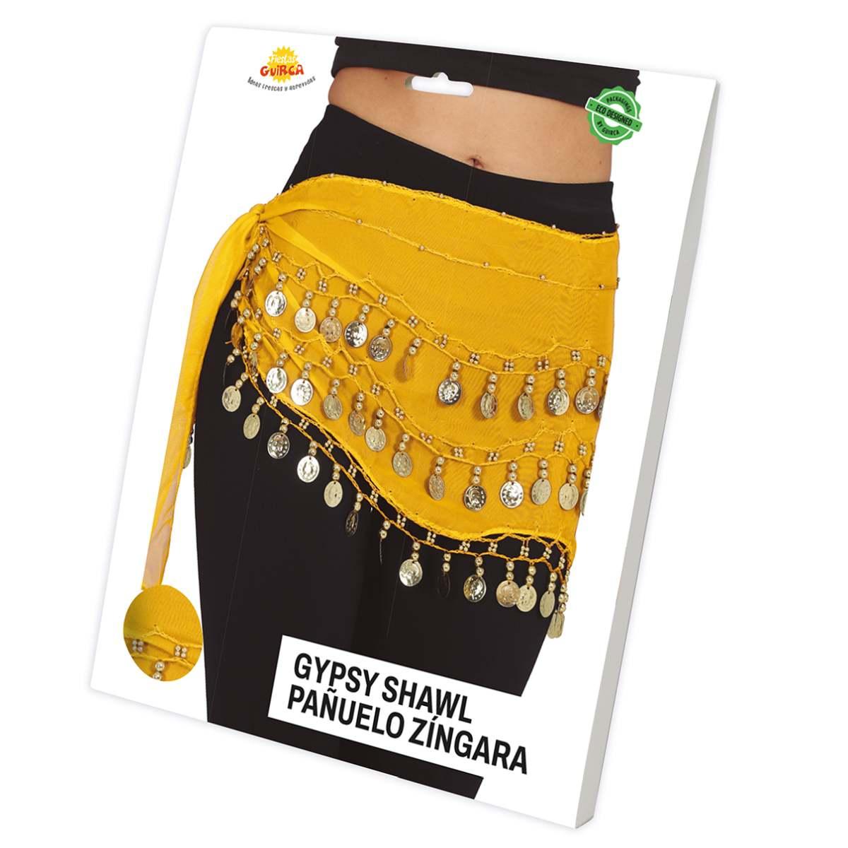 Foulard gitana giallo monete