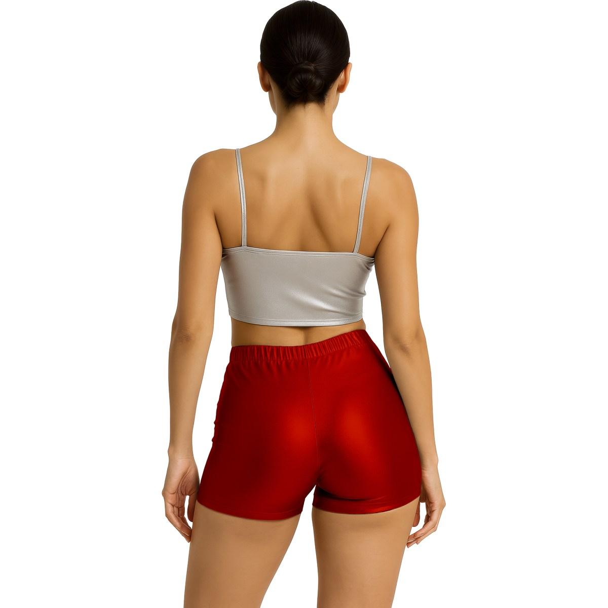 Pantaloncino rosso metallizzato