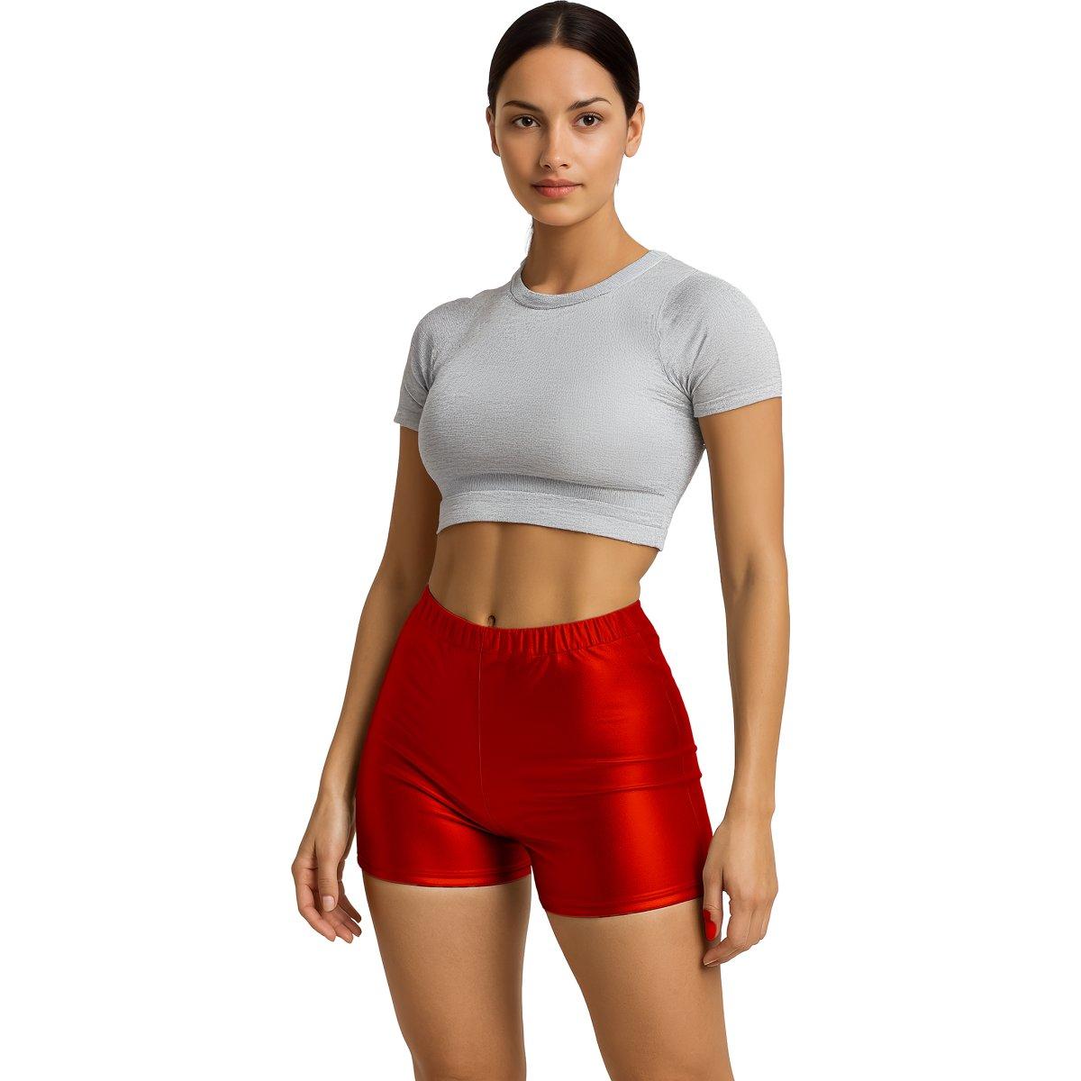 Pantaloncino rosso metallizzato