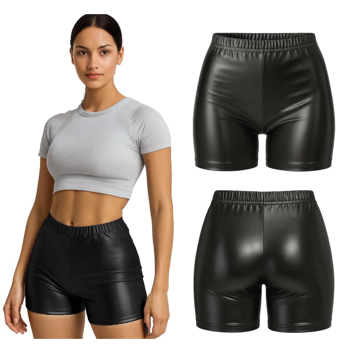 Pantaloncino nero metallizzato