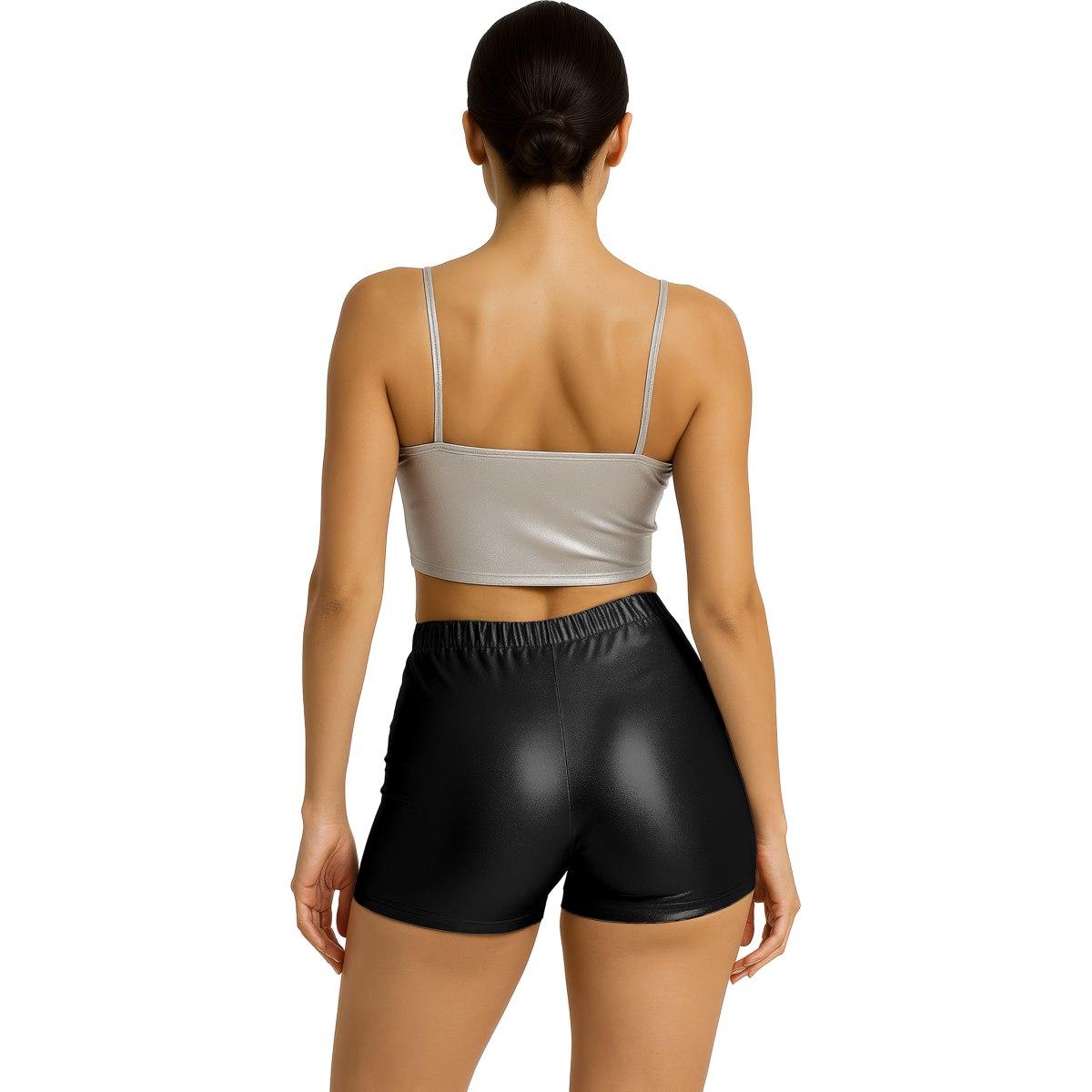 Pantaloncino nero metallizzato