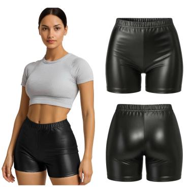 Pantaloncino nero metallizzato