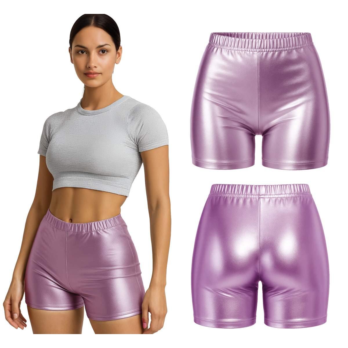 Pantaloncino rosa metallizzato