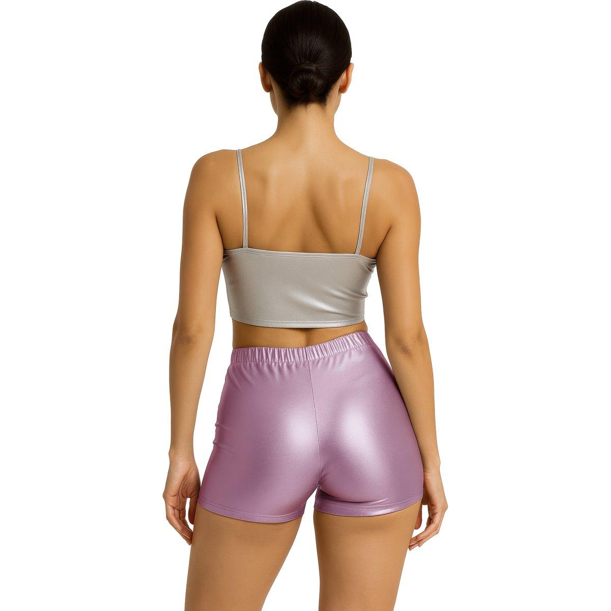 Pantaloncino rosa metallizzato