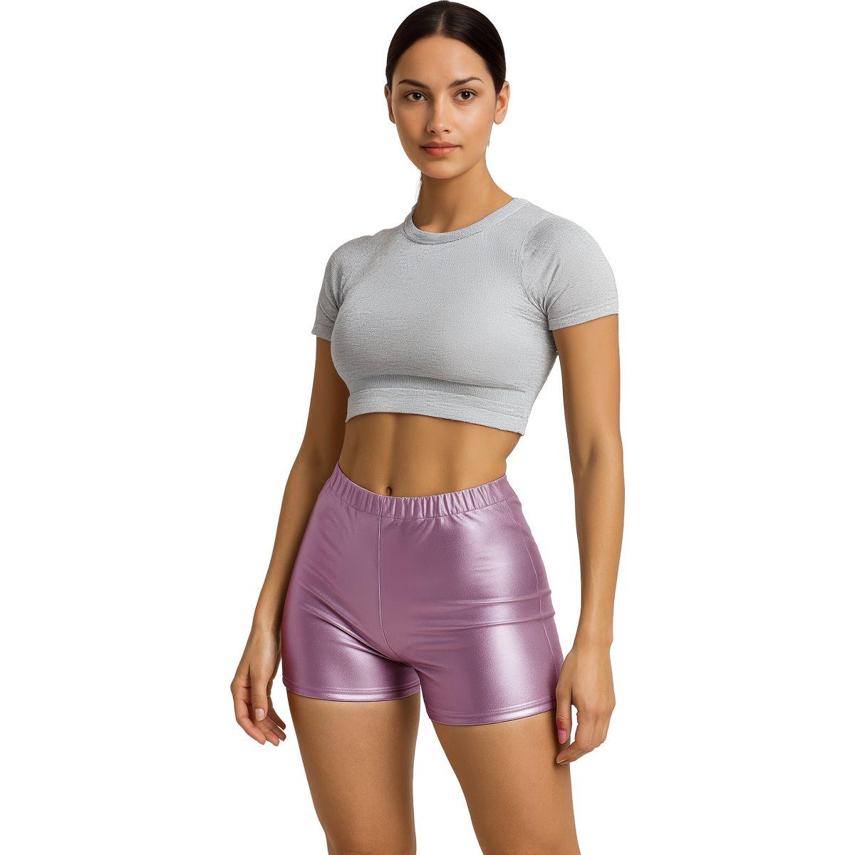 Pantaloncino rosa metallizzato