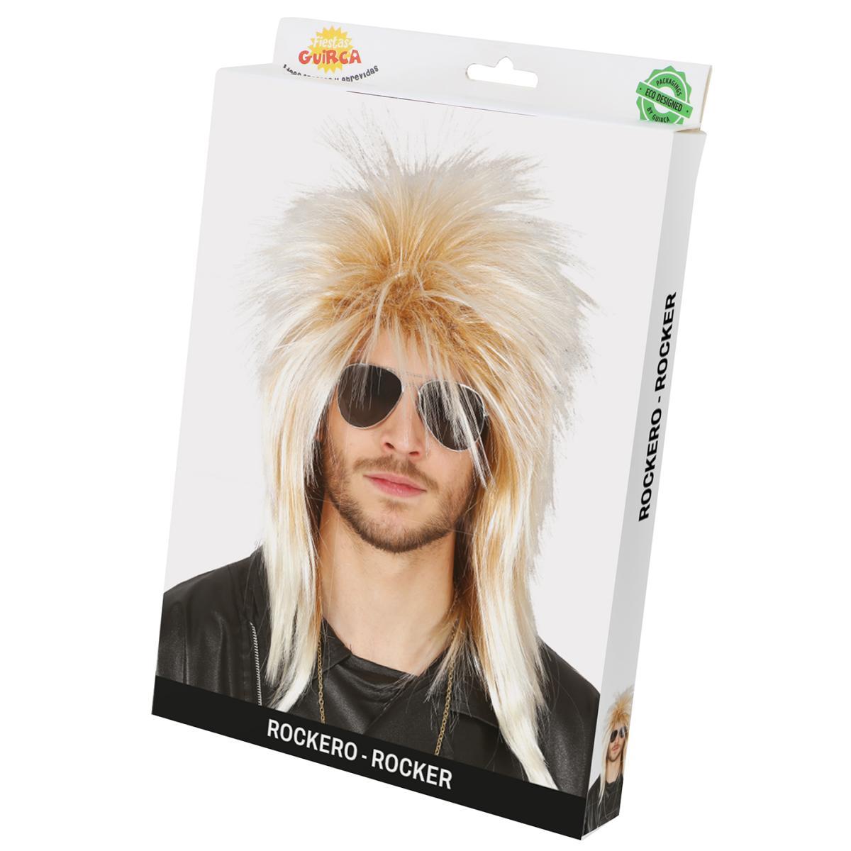 Parrucca punk rock bionda cresta